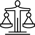person holding scales icon