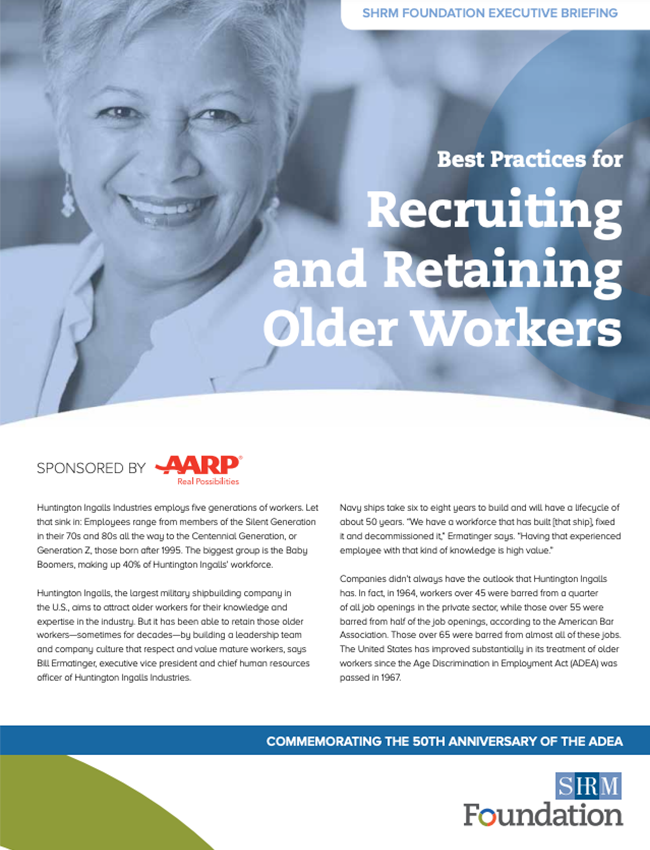 Report Cover: Recruiting and Retaining Older Workers