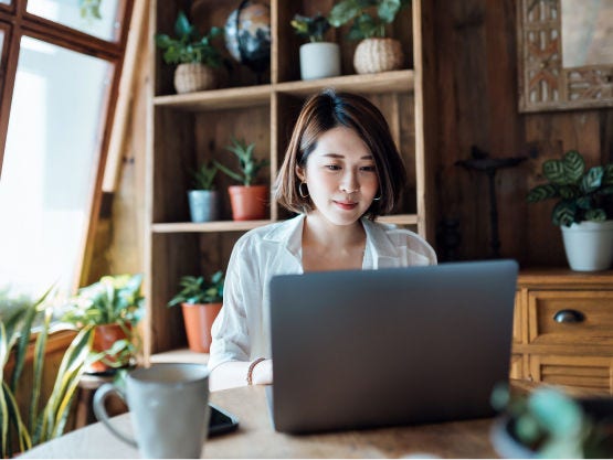 woman on computer