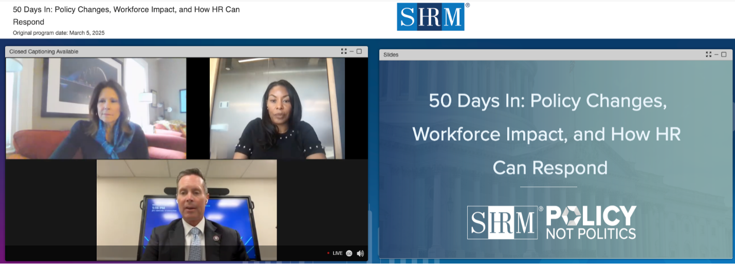 SHRM Hosts Webinar Reflecting on Trump’s First 50 Days