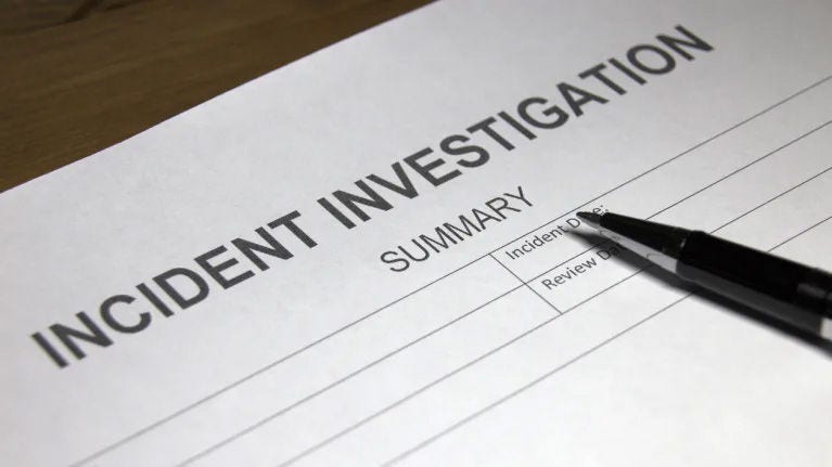 Investigation Summary Report