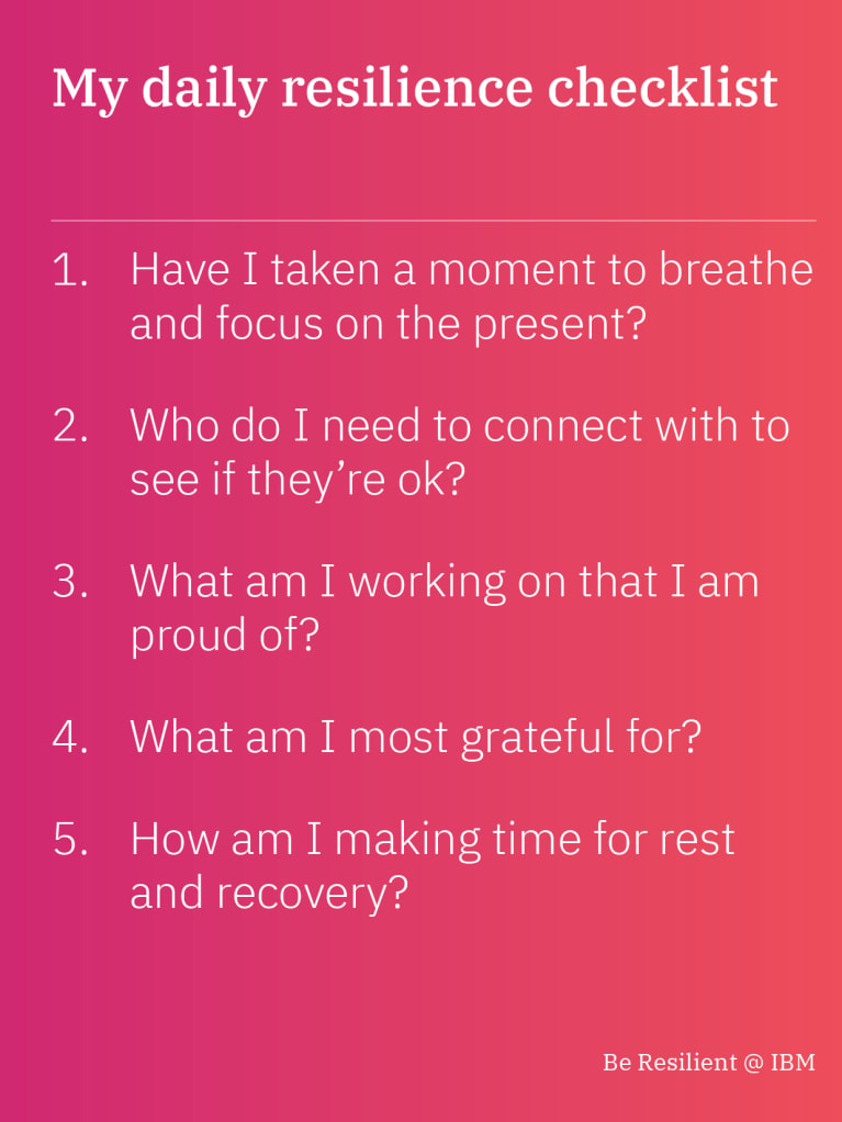 My daily resilence checklist