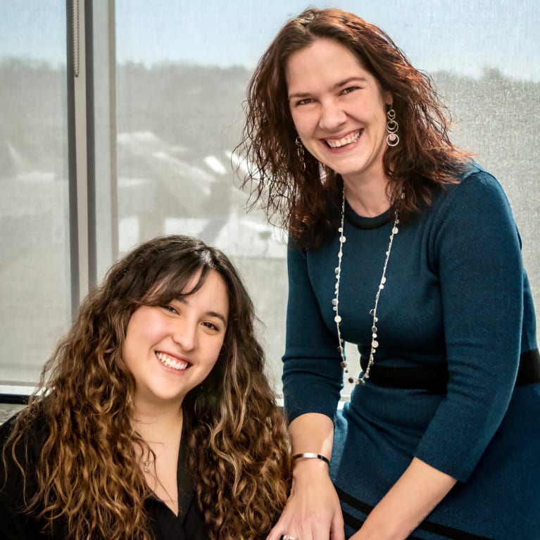 Heather Mitterer, right, the Mentor of thte Year, and her mentee Allyson Astudillo.