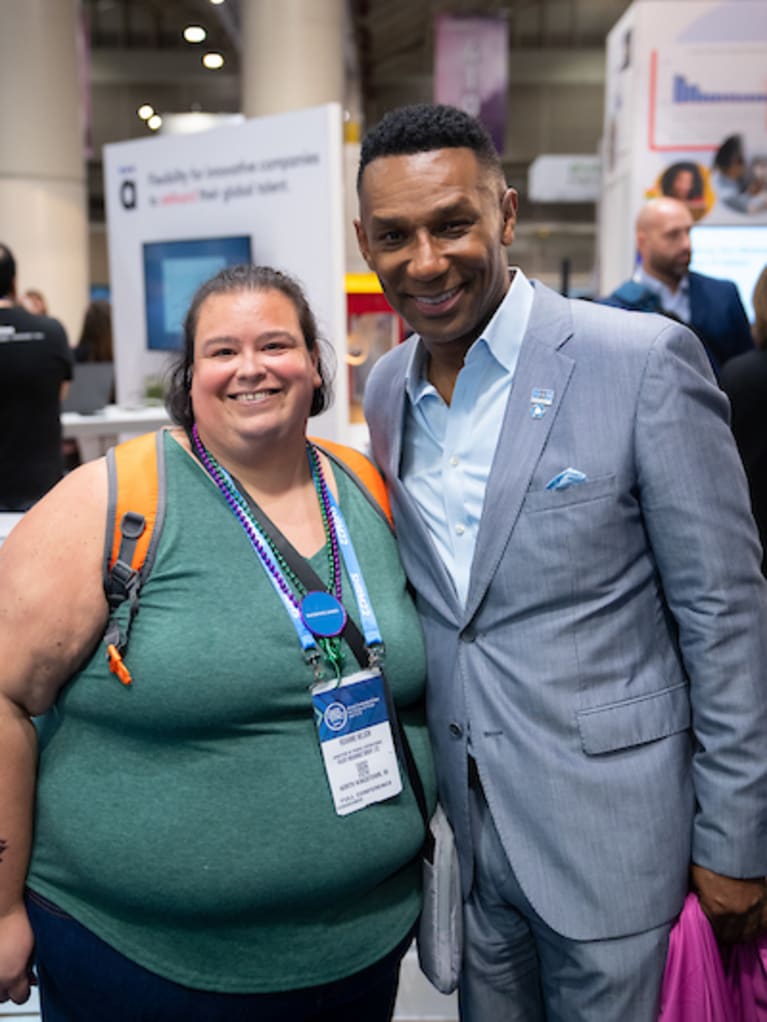 Roxanne Nelson is photographed with Johnny C. Taylor, Jr. 