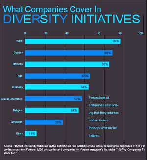 What Companies Cover in Diversity Initiatives