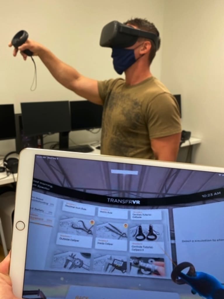 A trainee using the virtual training program. Photo courtesy of TRANSFR.