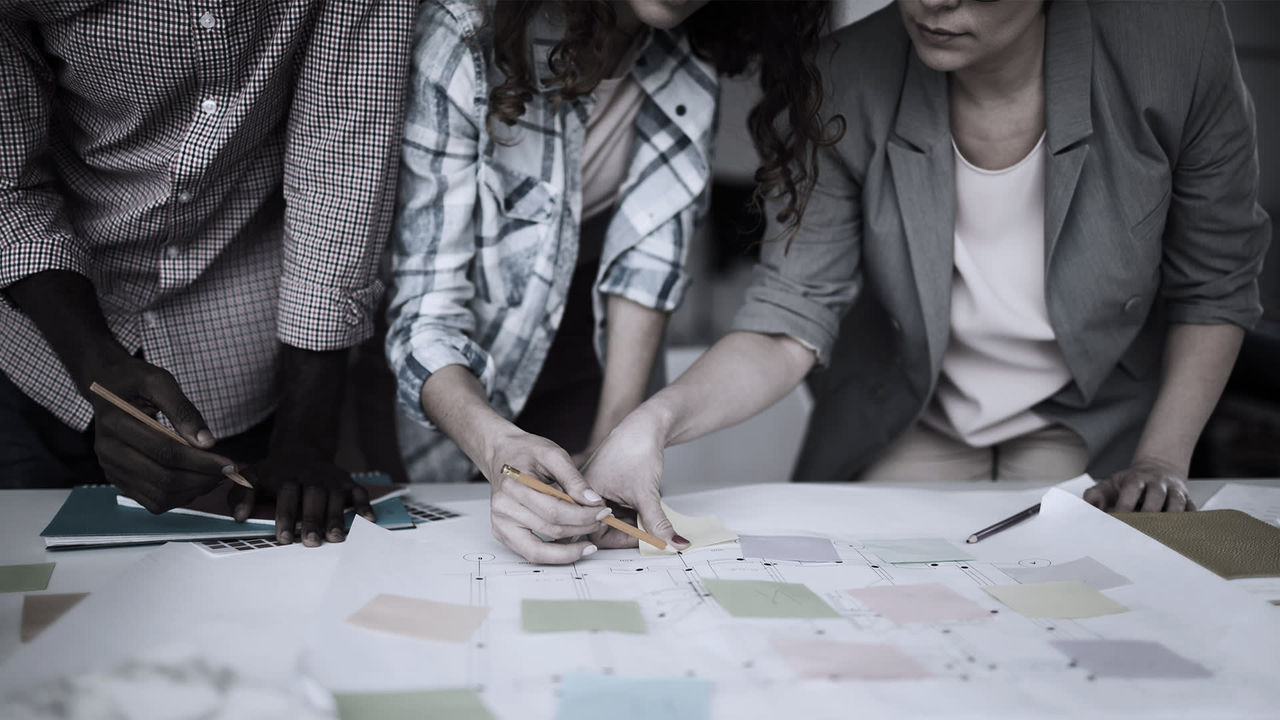 A group of people working together on a project.