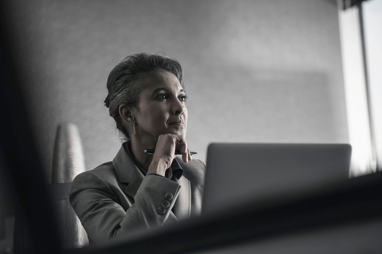 A women executive in a meeting