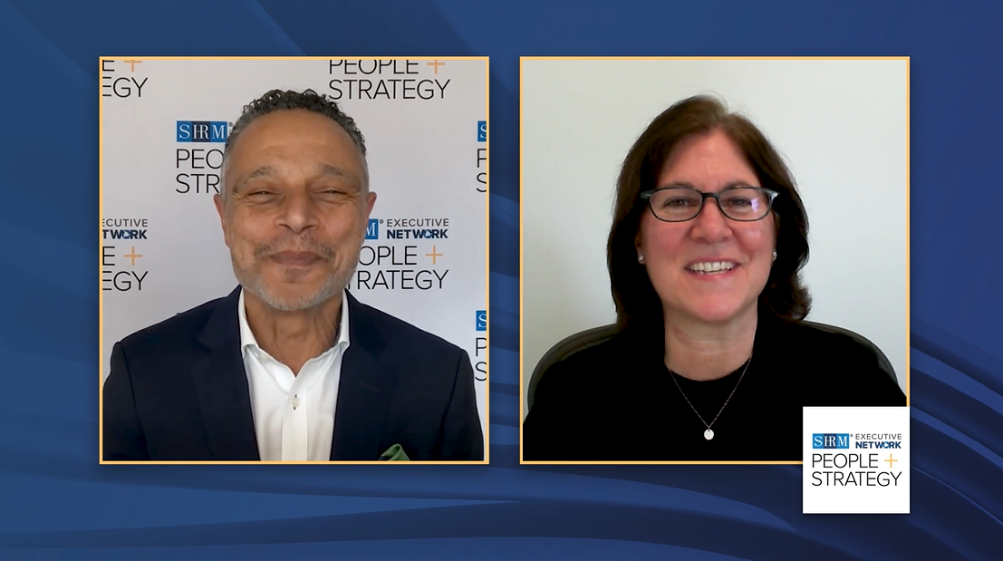 Mo Fathelbab, on the left, in conversation with Dawn Fay on the right.