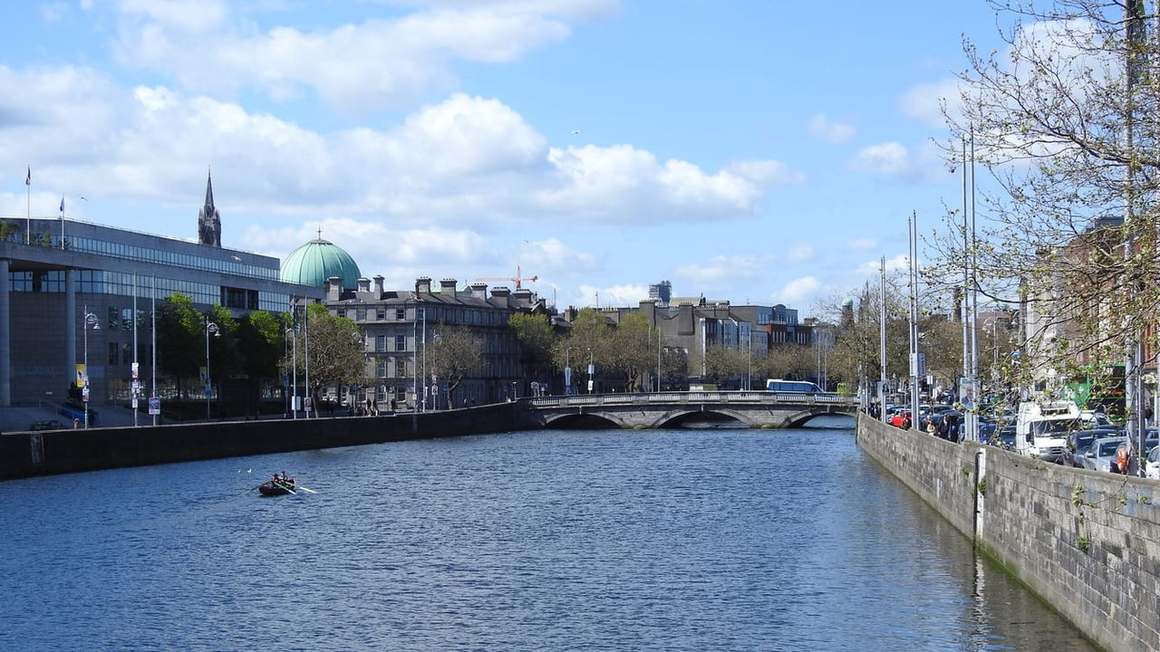 A canal in dublin, ireland.