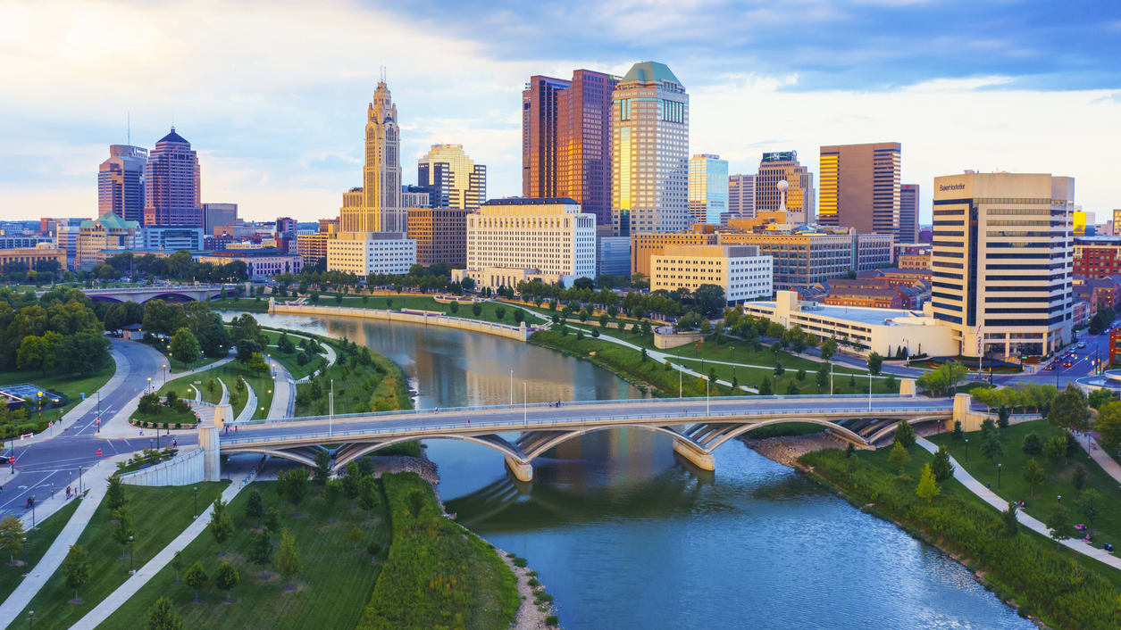 The skyline of cleveland, ohio.
