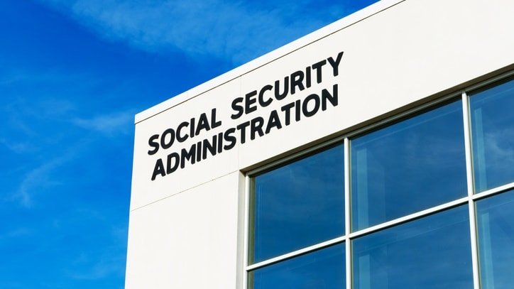 A building with the word social security administration on it.
