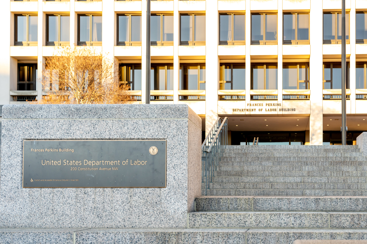 Exterior shot of the Department of Labor building