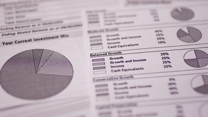 A close up of a pie chart on a piece of paper.