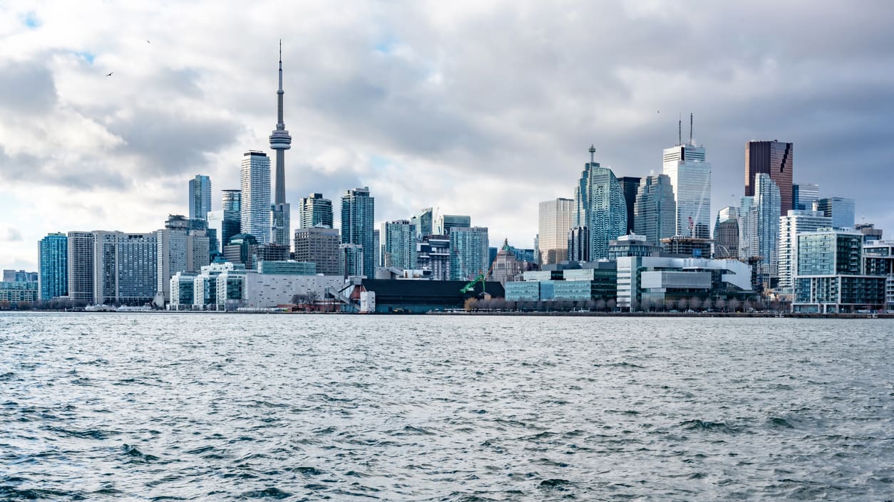 Toronto skyline from the water.