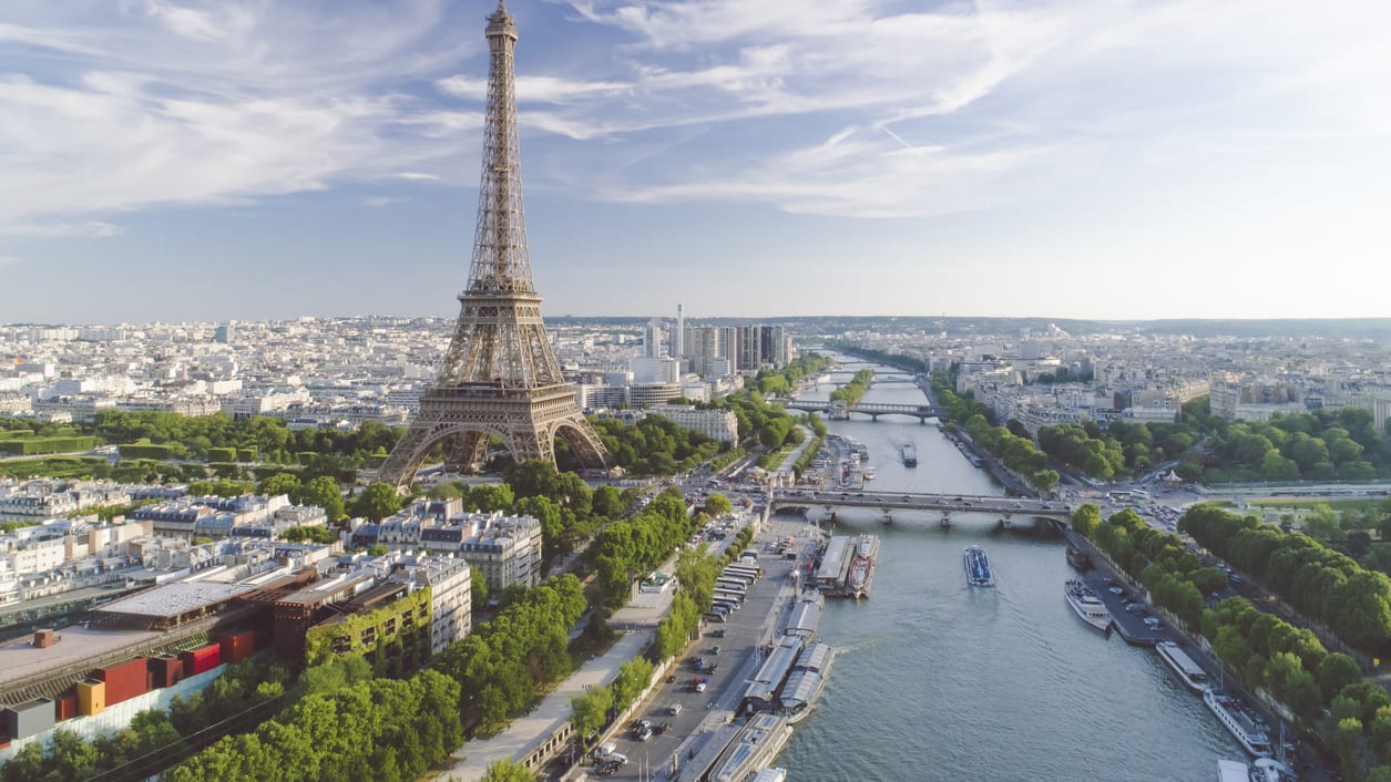 The Eiffel Tower in Paris, France.