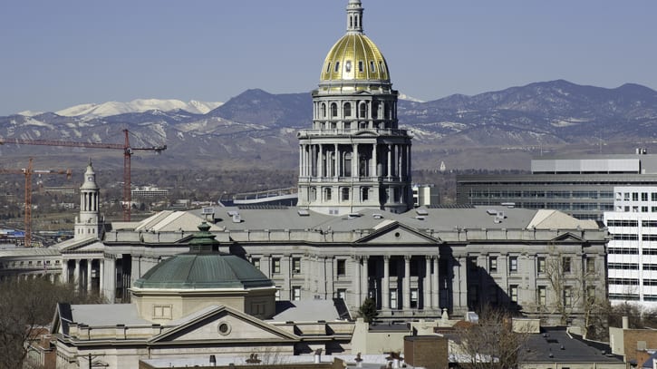 A view of the capitol building in denver, colorado.