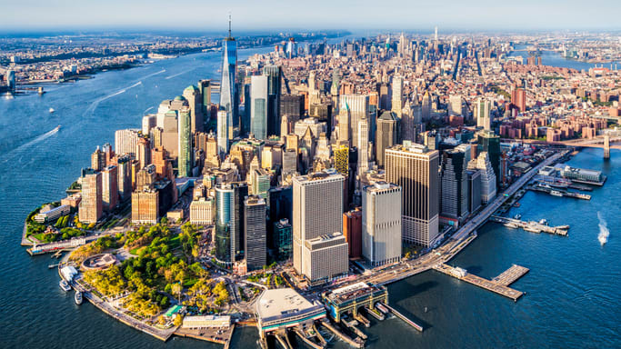 Aerial view of manhattan, new york city.