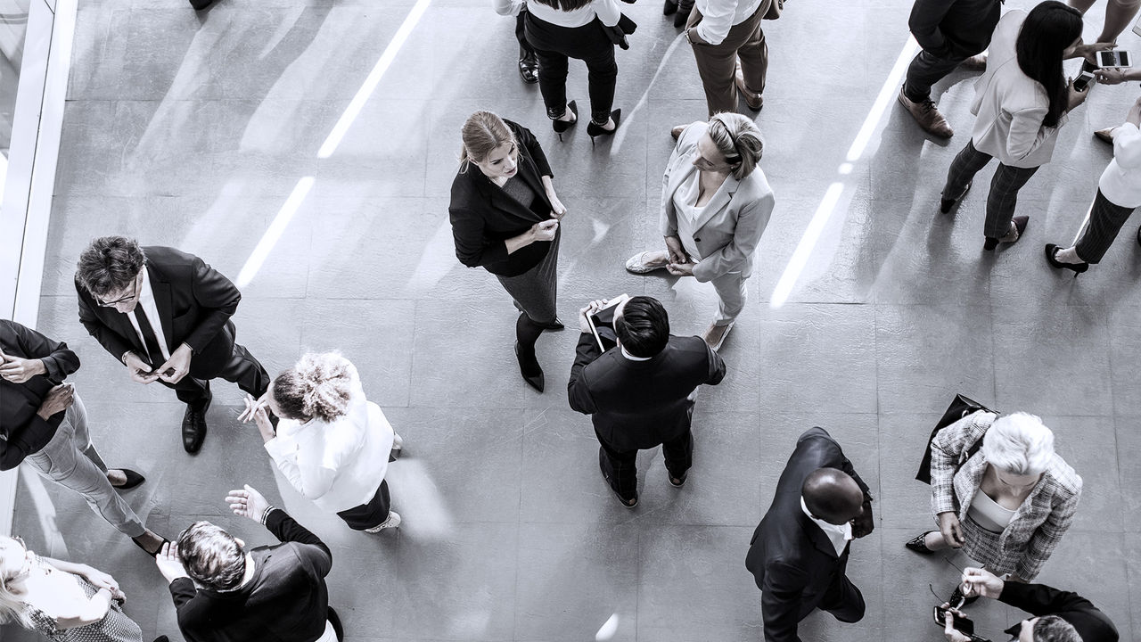 employees mingle