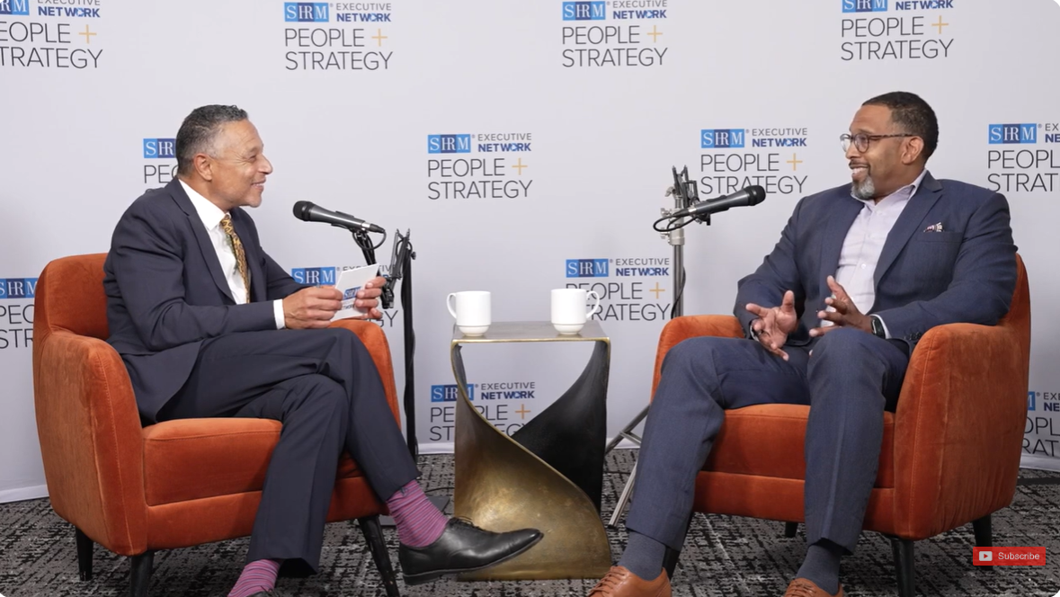 Mo Fathelbab, seated on the left, in conversation with Darnell Lee, seated on the right.