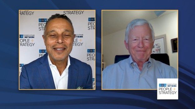 Podcast host Mo Fathelbab on the left and podcast guest Tom Cole on the right.