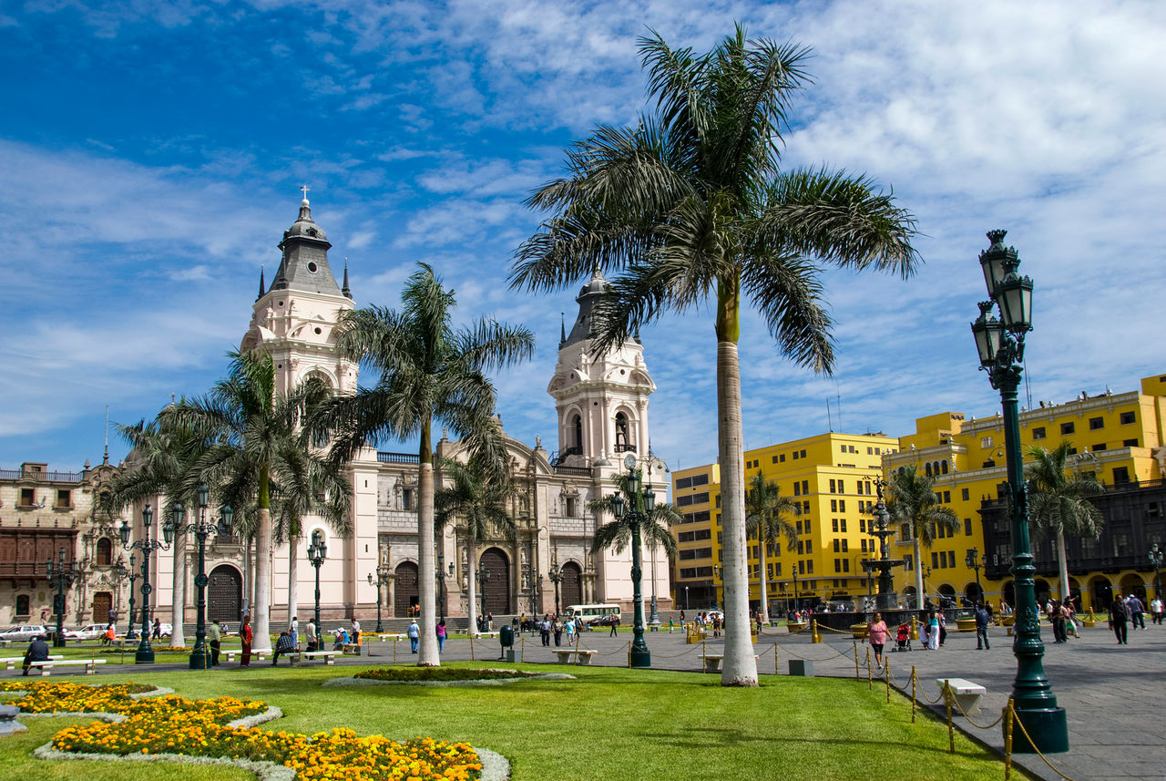 View of the historic city center of Lima, Peru