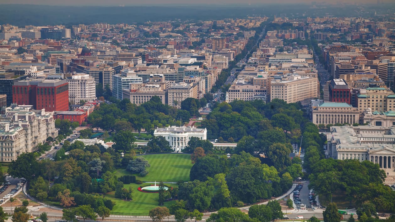 Aerial view of washington, dc.