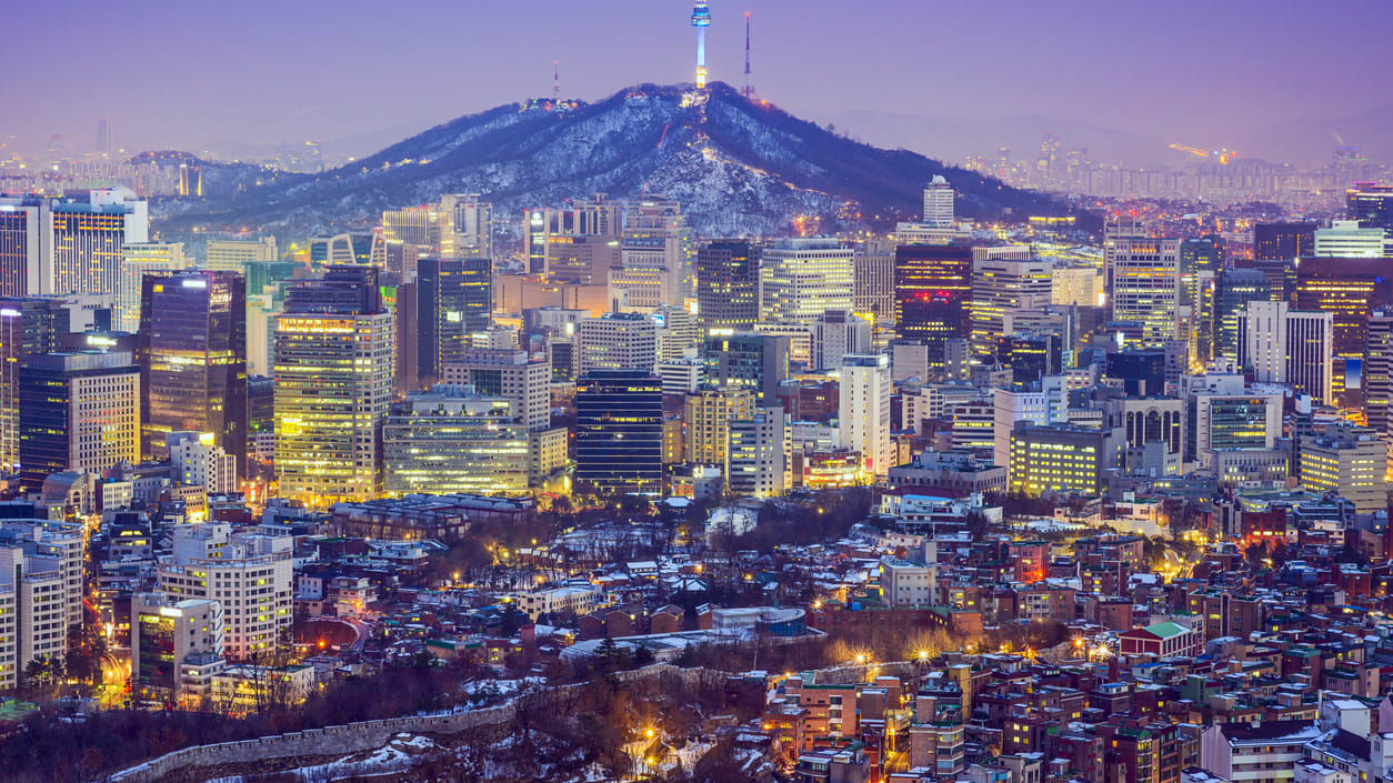 Seoul, south korea at dusk.