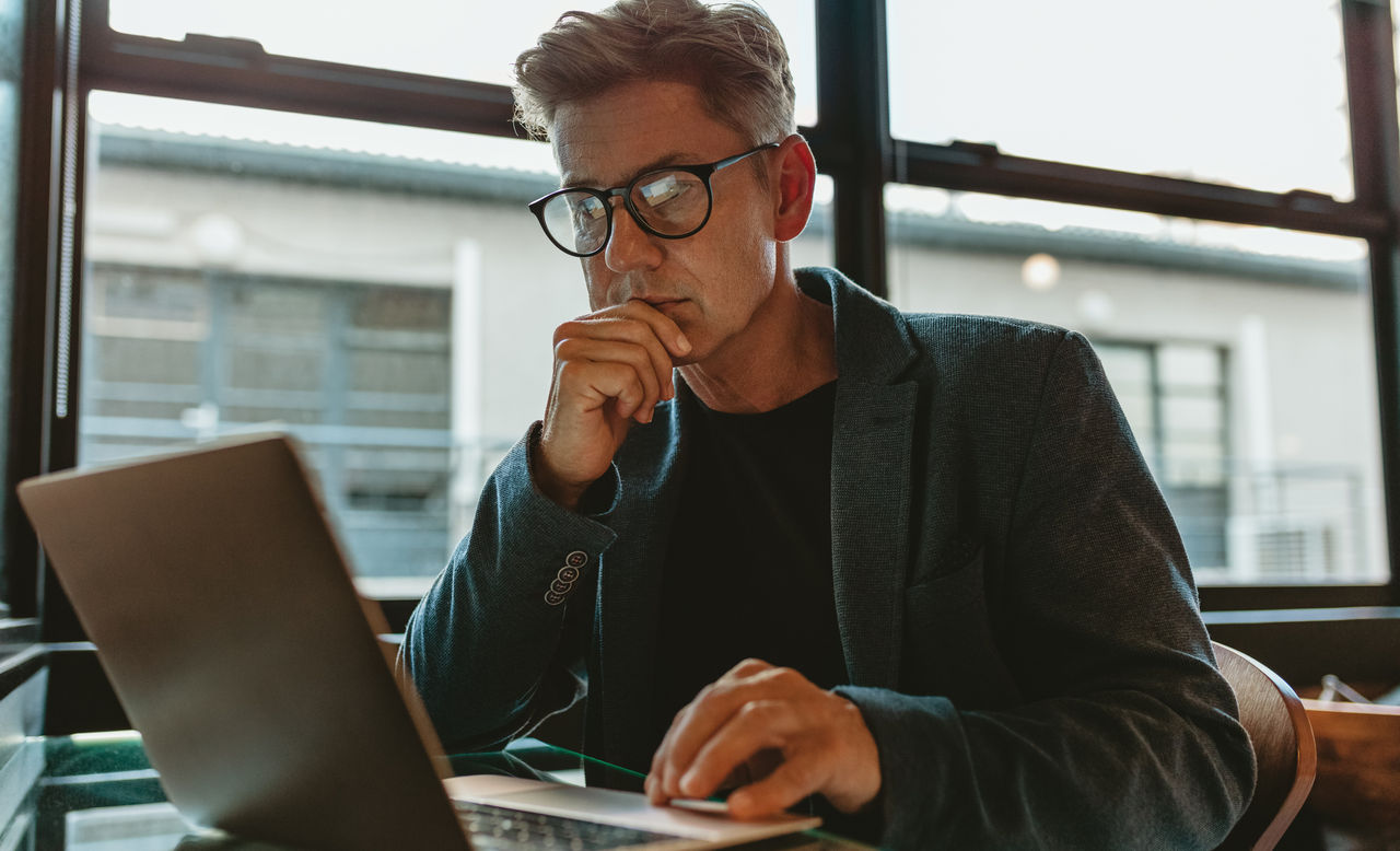 man at computer