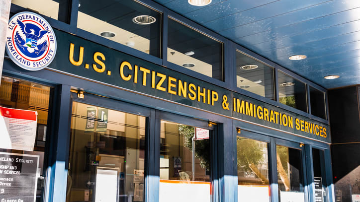 The u s citizenship and immigration services building.