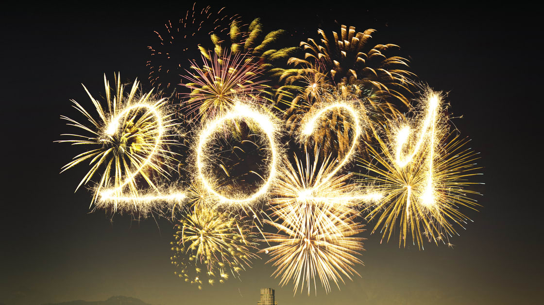 A new year's eve celebration in los angeles with fireworks.