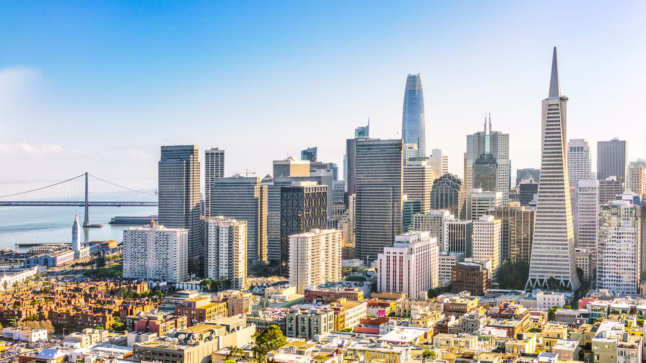 The skyline of san francisco, california.