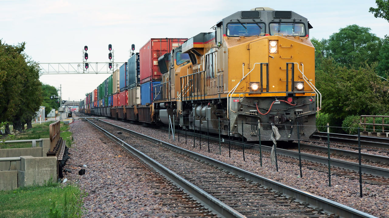 A train on a train track.