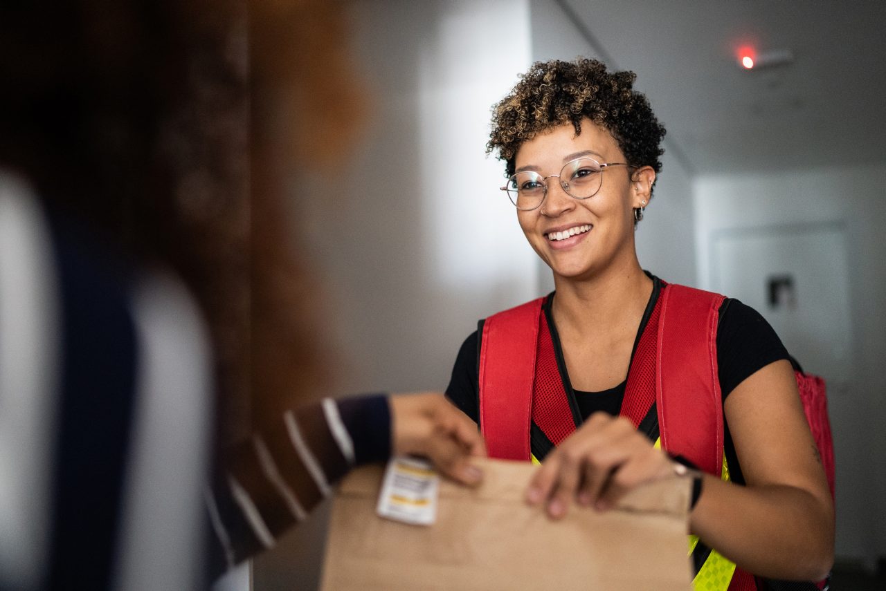 Food delivery worker
