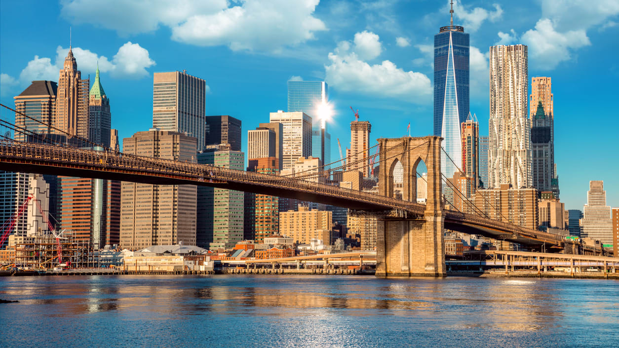Brooklyn bridge in new york city.
