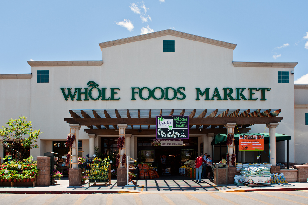 "Albuquerque, New Mexico, USA - June 20, 2011: Whole Foods Market Natural and Organic Grocery Store, midday in North East Albuquerque."