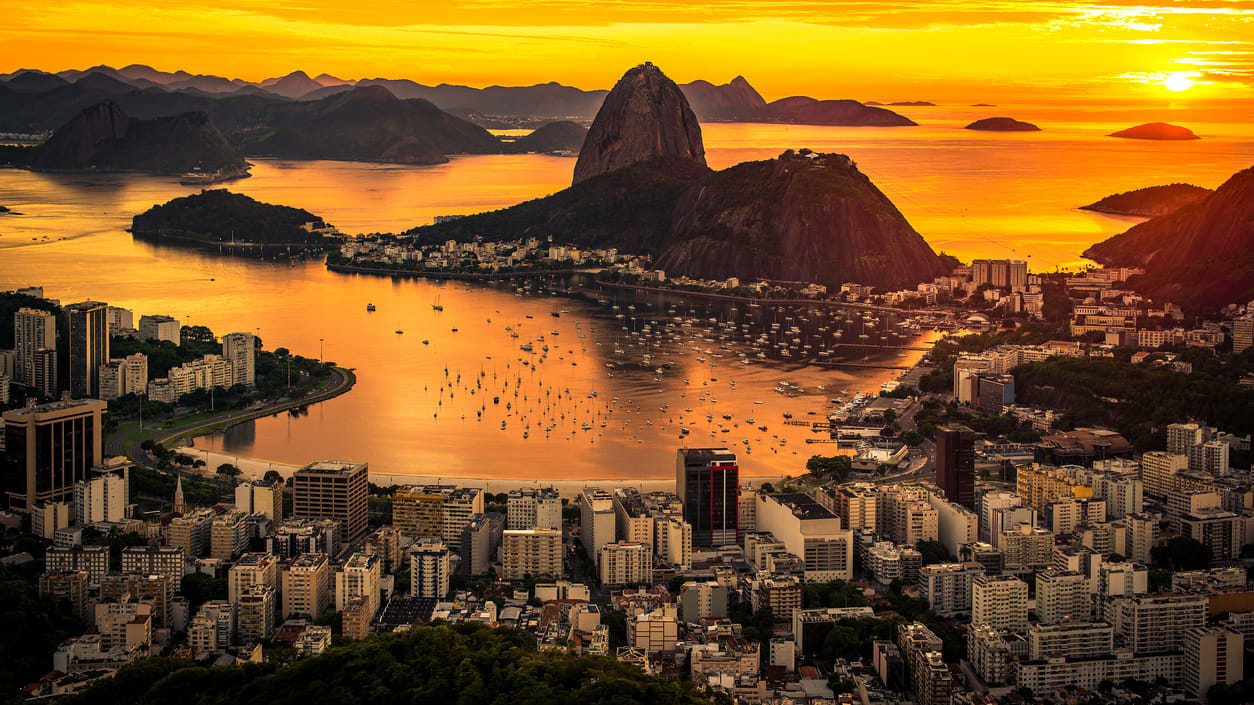 Rio de Janeiro, Brazil at sunset.