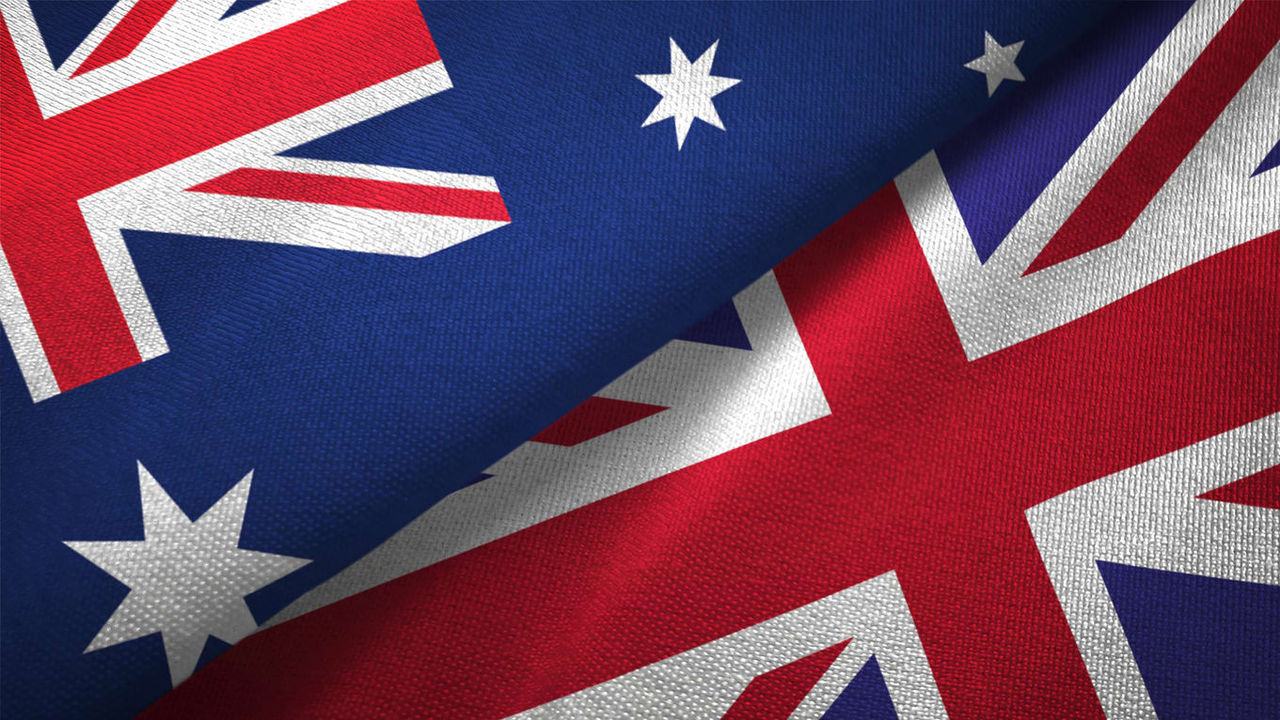 Australian and british flags.