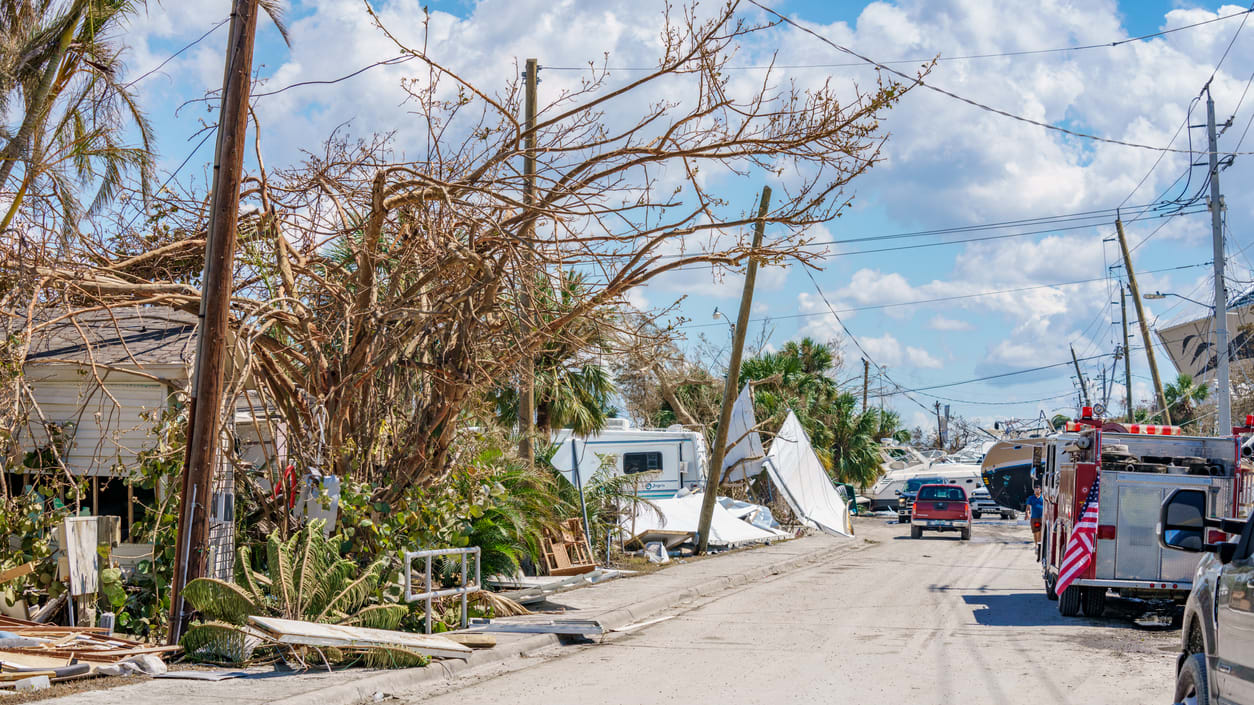 Hurricane katrina damaged homes in key west, florida.