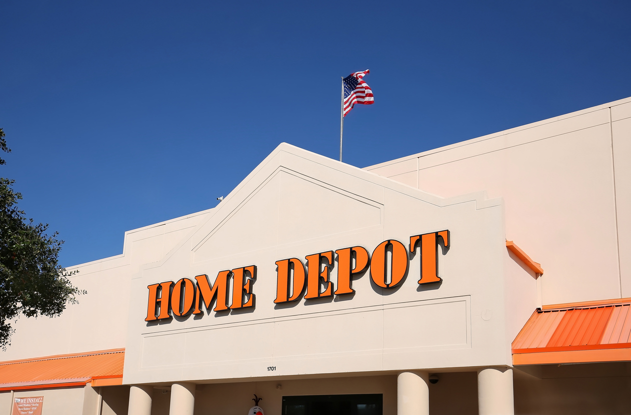 front of a Home Depot store