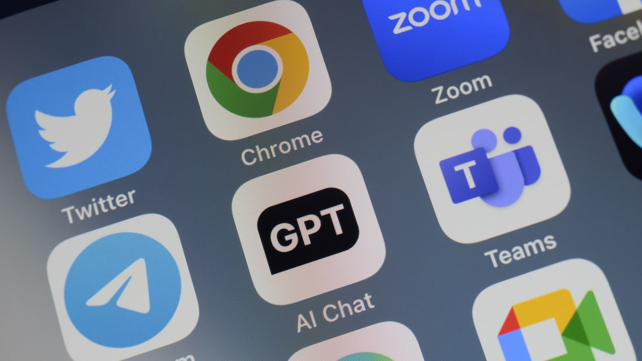 The GPT app icon on a cell phone.