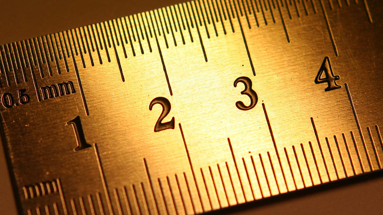 A ruler with numbers on it.