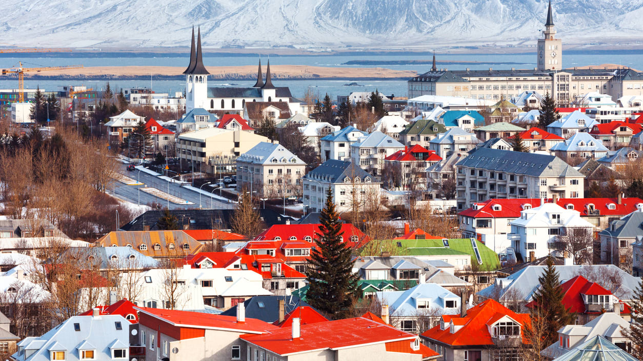 The city of reykjavik in iceland.