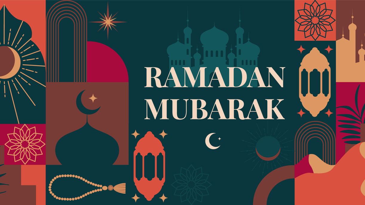Ramadan mubarak greeting card.