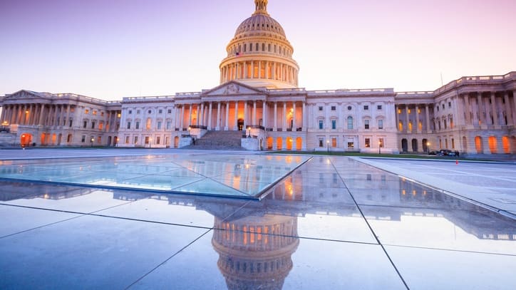 U.s. capitol building at dusk in washington, dc.