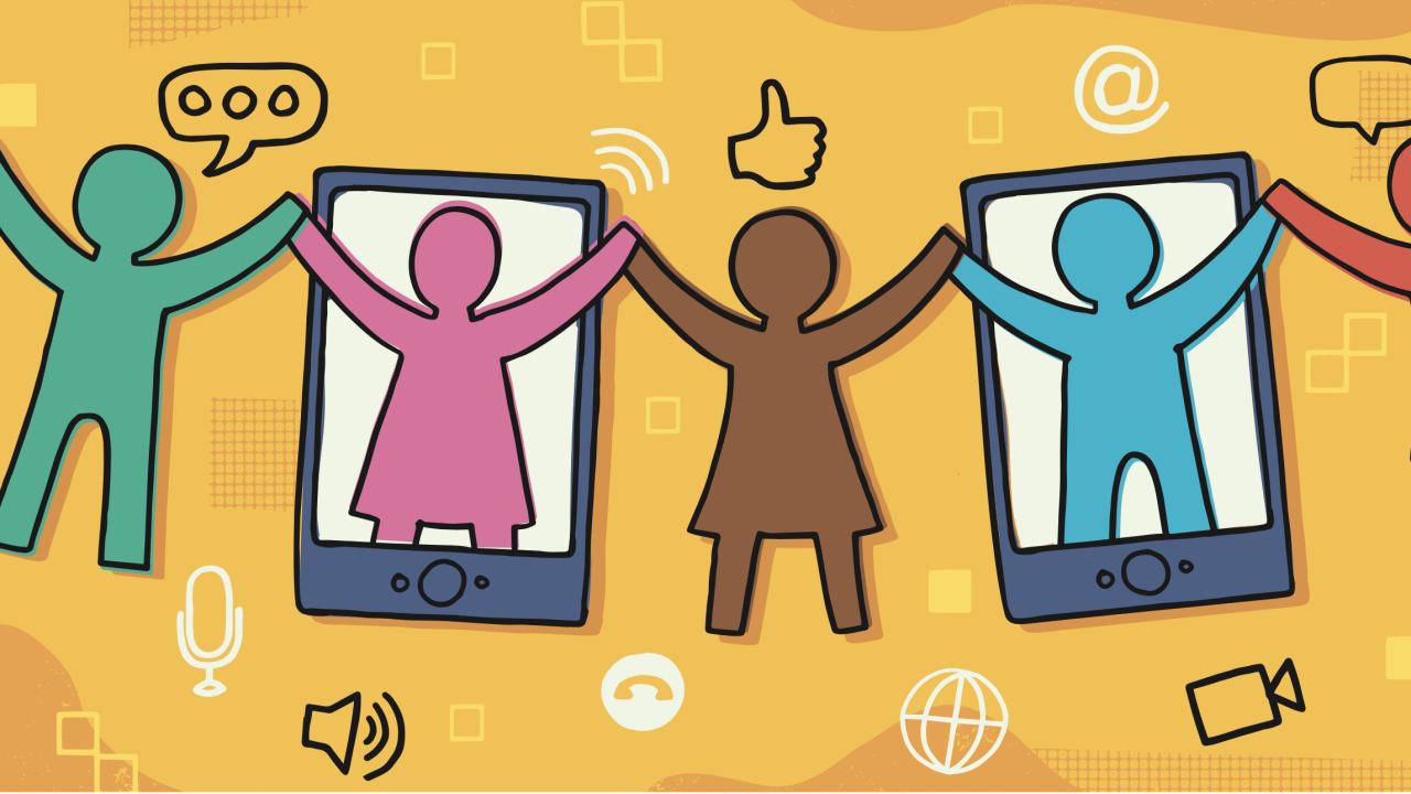 A group of people holding up mobile phones.